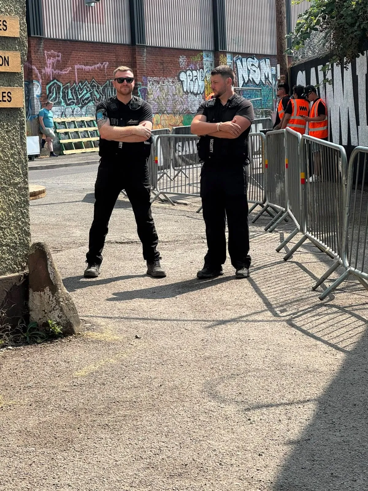 Airsec security officers managing an event area